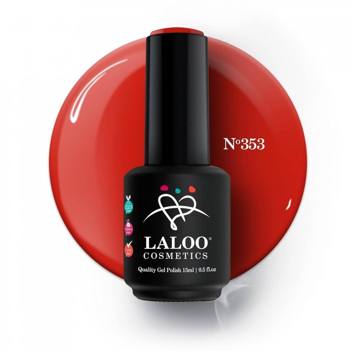 Semi-permanent Nail Polish 353 Intense Summer Red Laloo 15ml