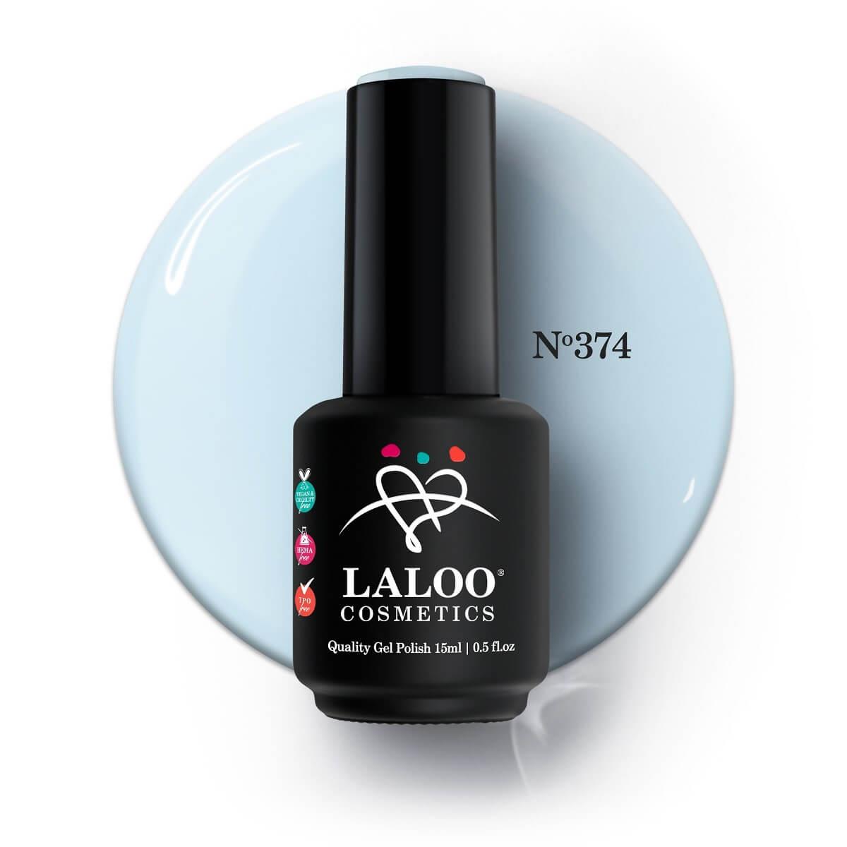 Ημιμόνιμο Βερνίκι 374 Baby blue, πολύ ανοιχτό γαλάζιο Laloo 15ml