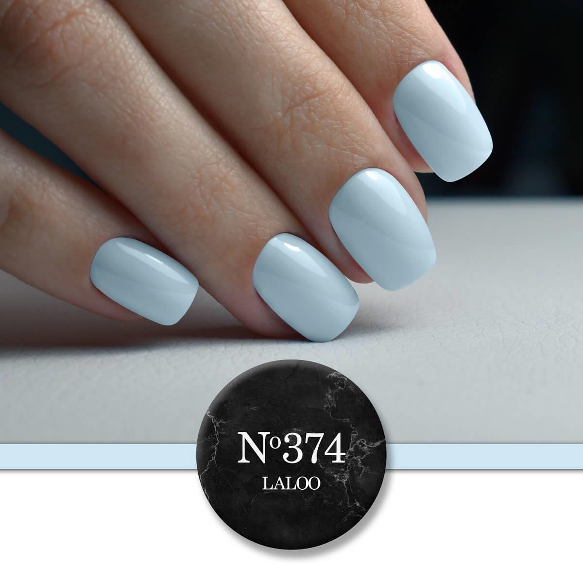 Ημιμόνιμο Βερνίκι 374 Baby blue, πολύ ανοιχτό γαλάζιο Laloo 15ml