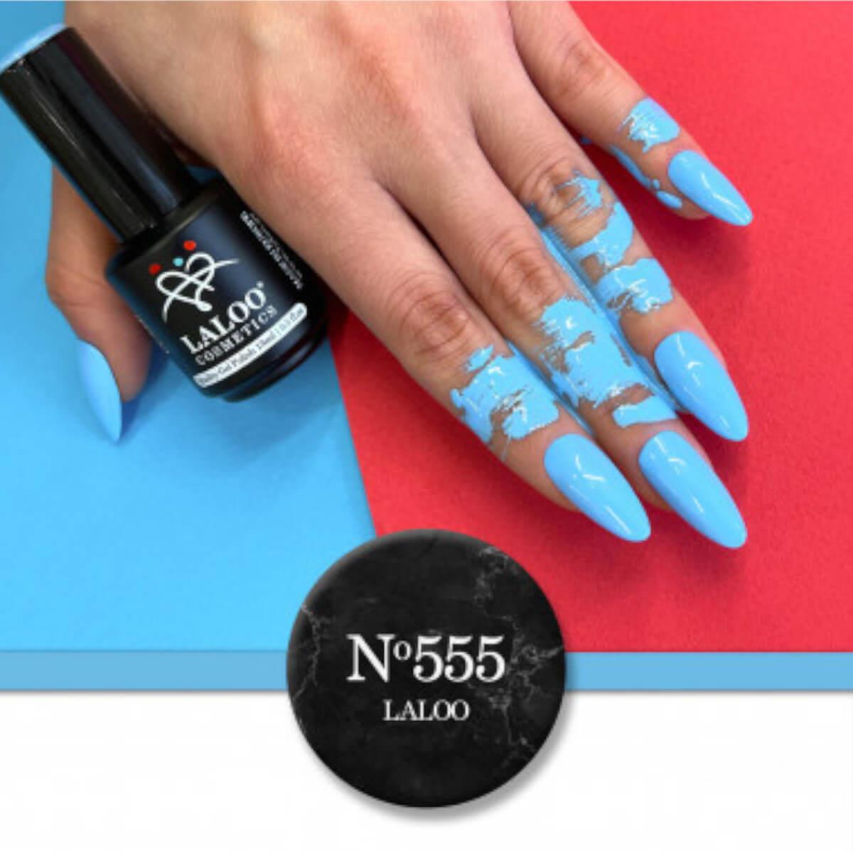 Ημιμόνιμο Βερνίκι 555 Crystal Blue Laloo 15ml