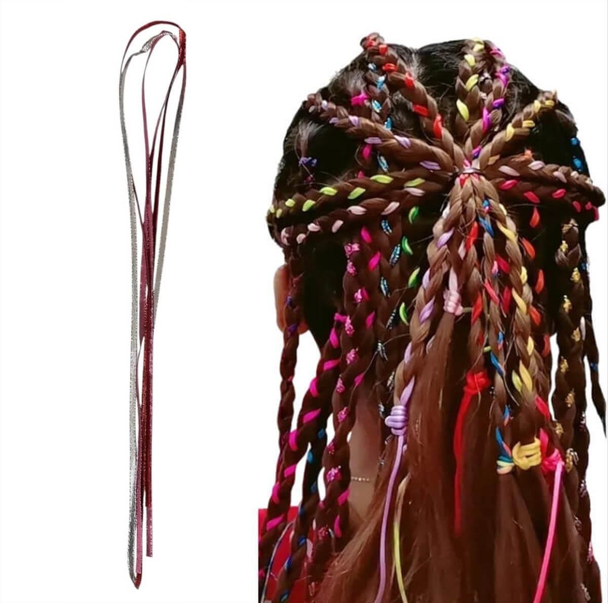 Colorful braided Fashion hair accessories 3pcs
