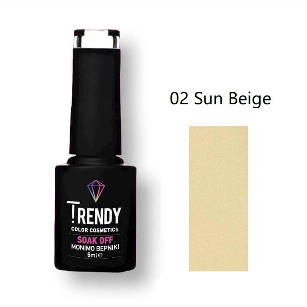 Trendy Soak Off No02 Sun Beige 6ml