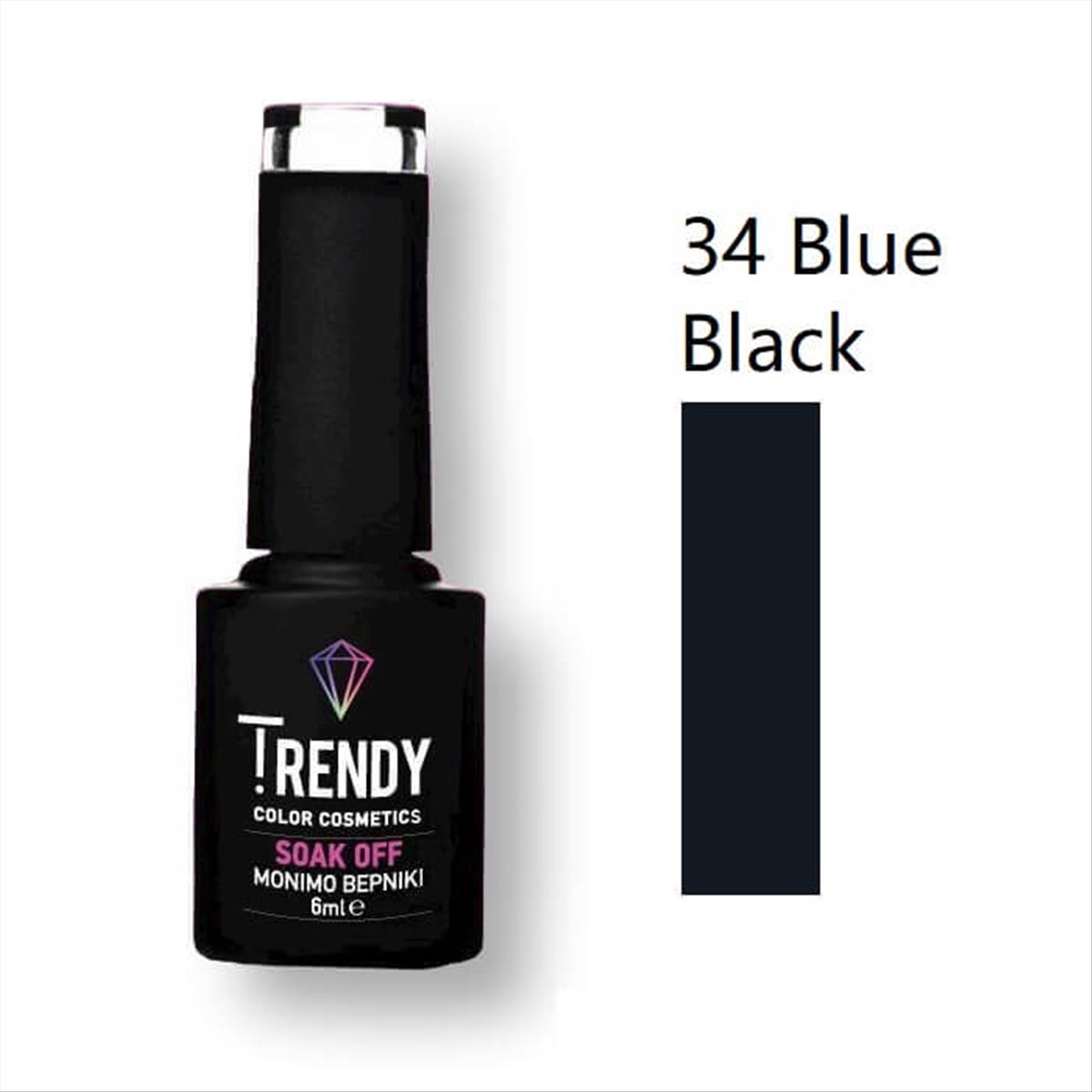 Trendy Soak Off No34 Blue Black 6ml