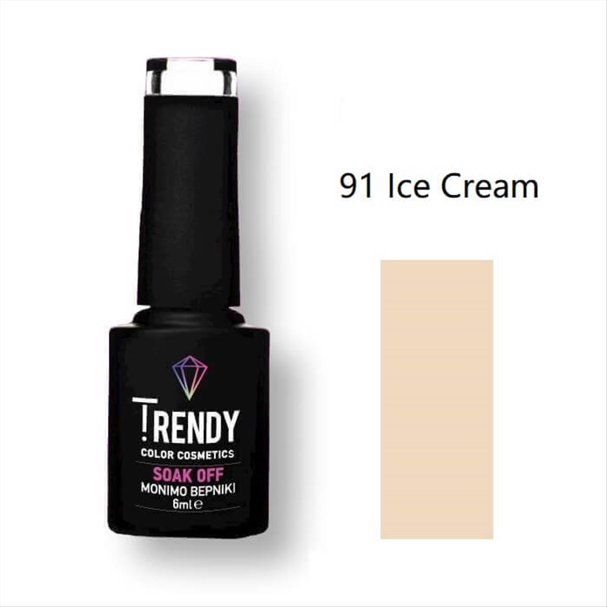 Ημιμόνιμο Βερνίκι Trendy Soak Off No91 Ice Cream 6ml