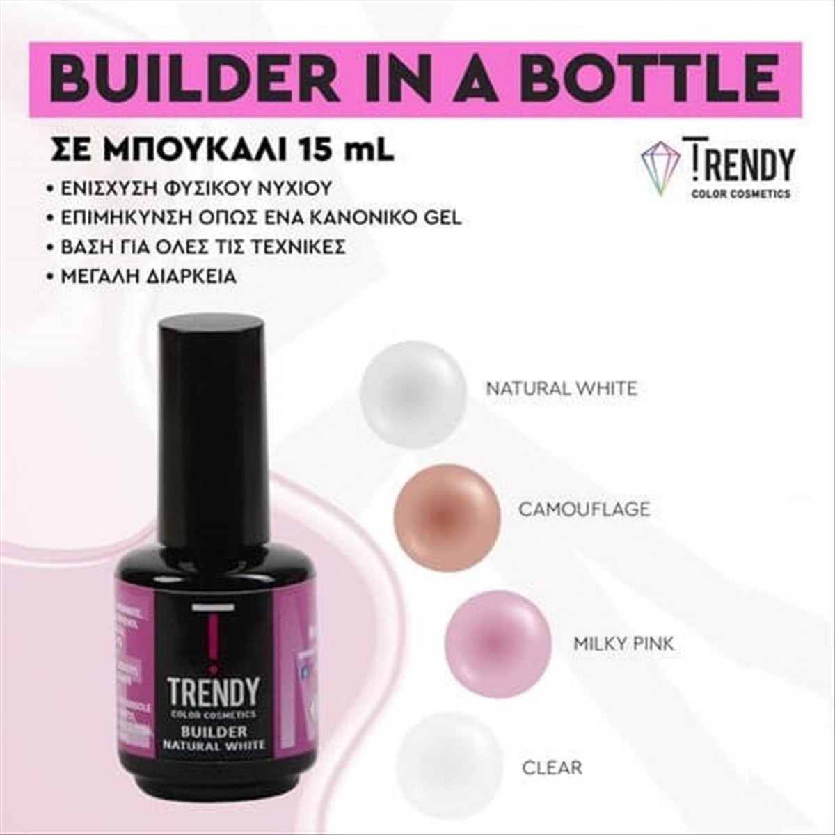 Trendy Builder Milky Pink 15ml