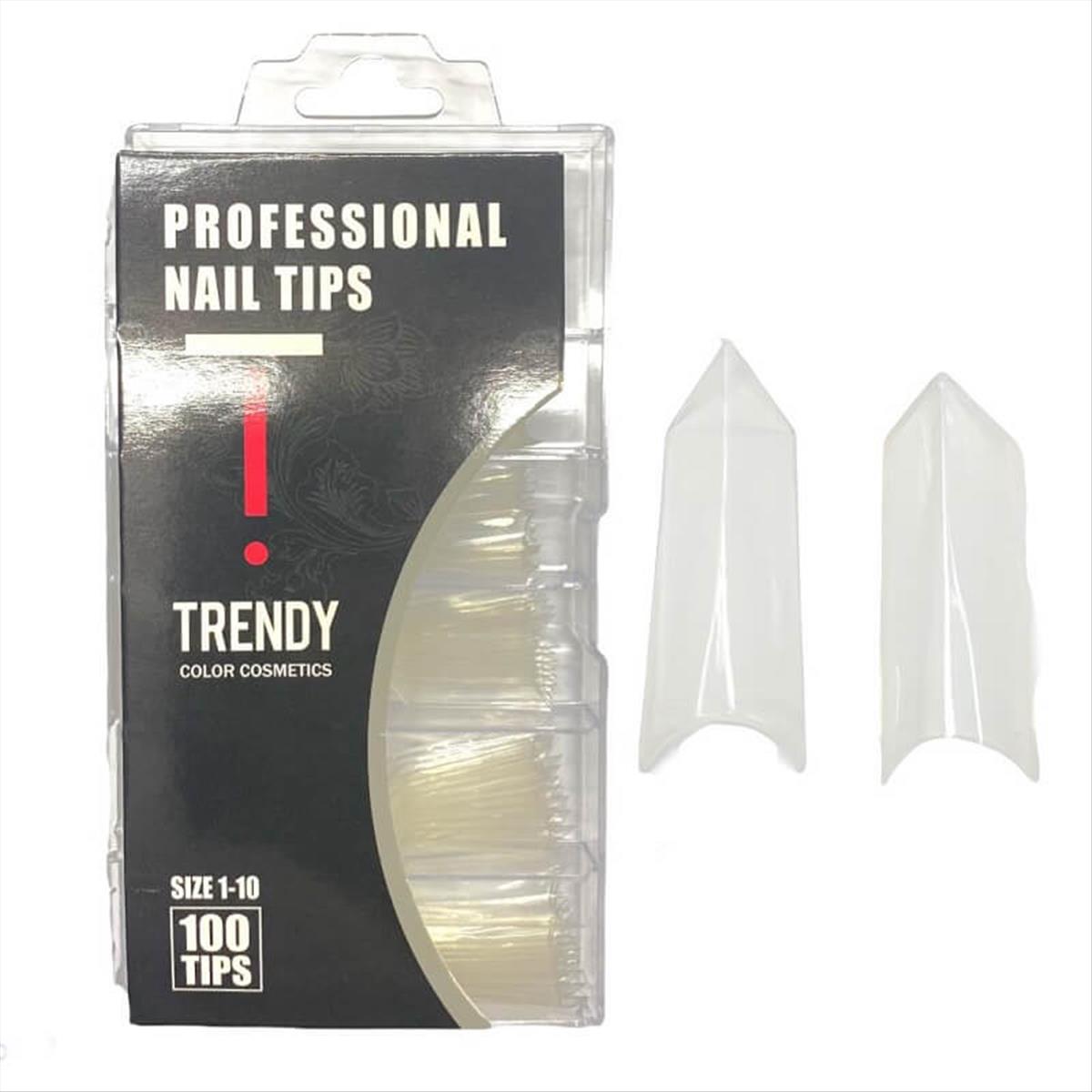 Nail Tips Triangle Clear NTS-46 100pcs