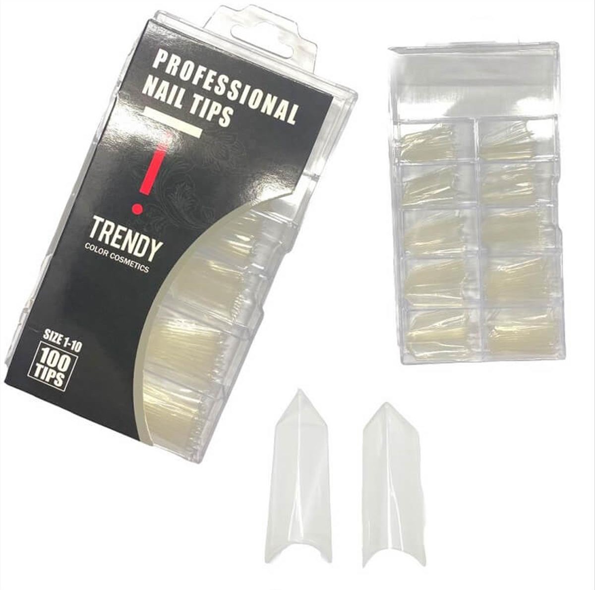 Nail Tips Triangle Clear NTS-46 100pcs