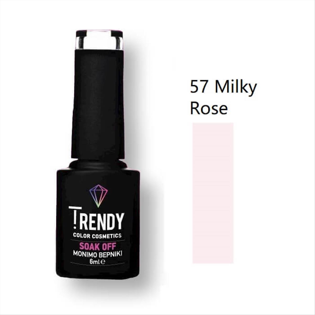 Trendy Soak Off No57 Milky Rose 6ml