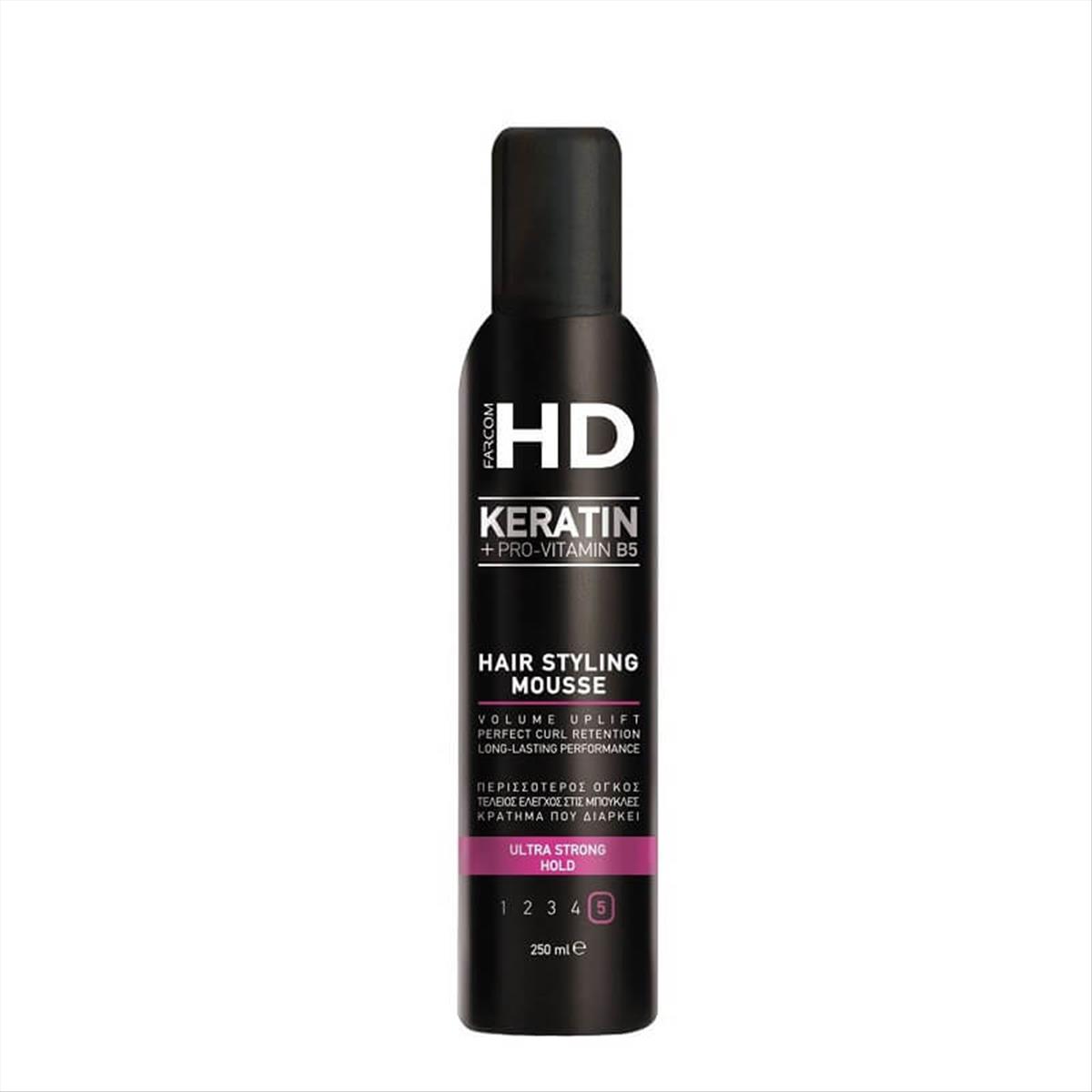 Hair Styling Mousse HD Keratin Pro Ultra Strong Hold 250ml