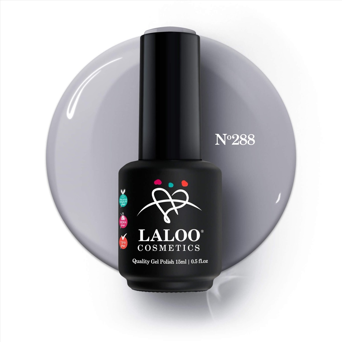 Ημιμόνιμο Βερνίκι 288 Γκρι Αρζάν Laloo 15ml