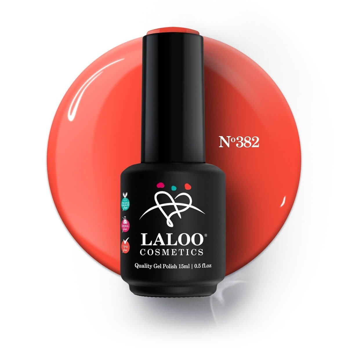 Ημιμόνιμο Βερνίκι 382 Κοραλοπορτοκαλί Laloo 15ml