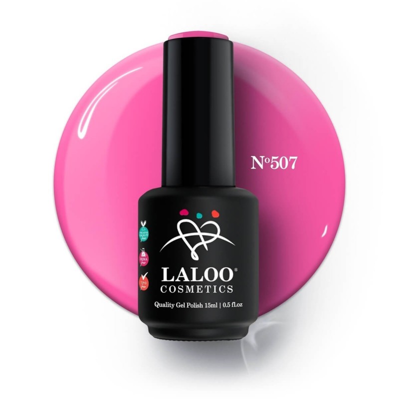 Semi-permanent Nail Polish 507 Pink Neon Laloo 15ml