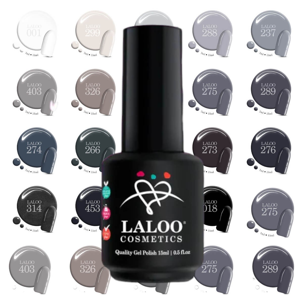 Ημιμόνιμο Βερνίκι Grey Velvet Laloo 15ml