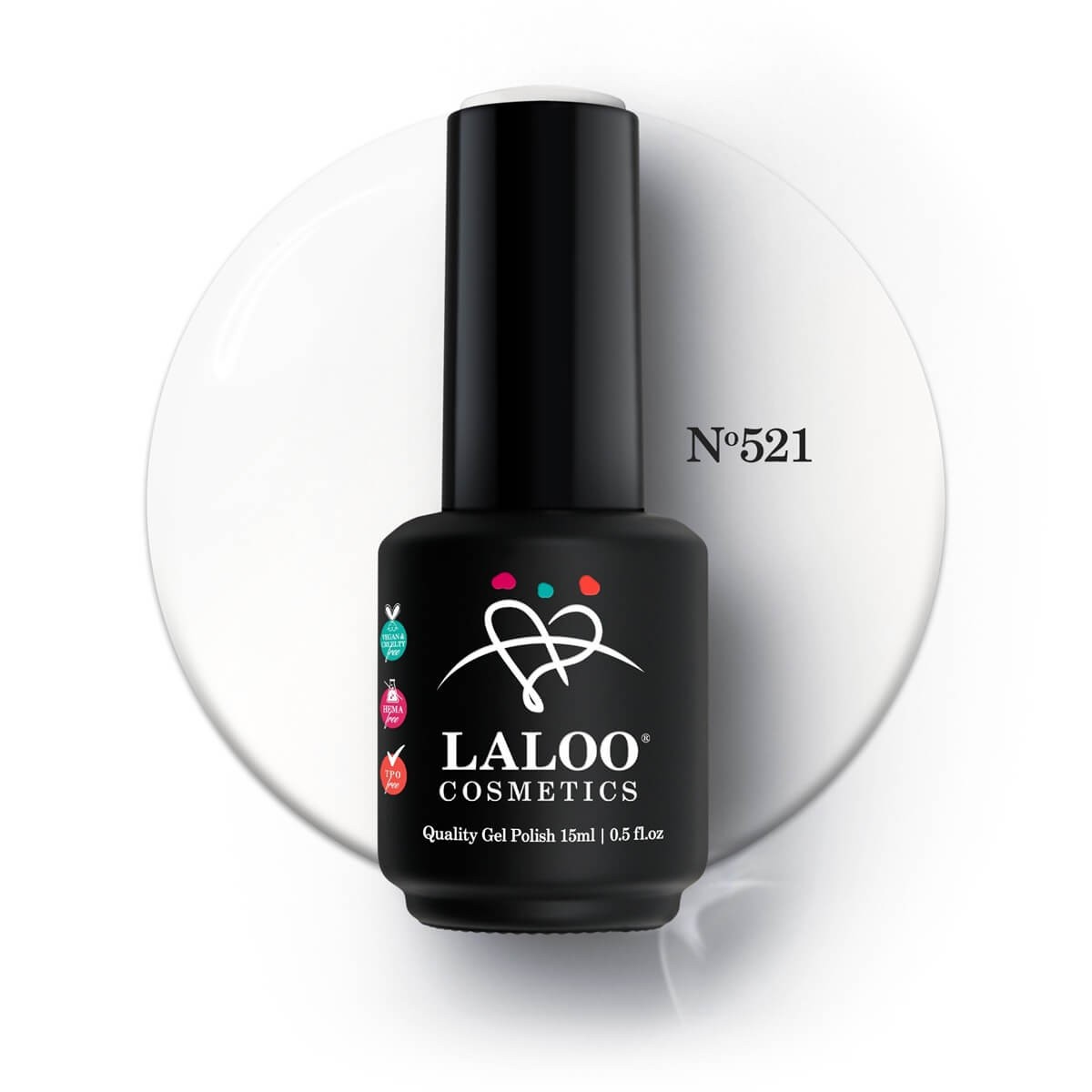 Semi-permanent Nail Polish 521 French White Laloo 15ml
