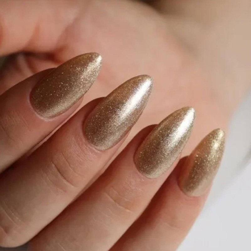 Semi-permanent Nail Polish 081 Gold with fine glitter Laloo 15ml