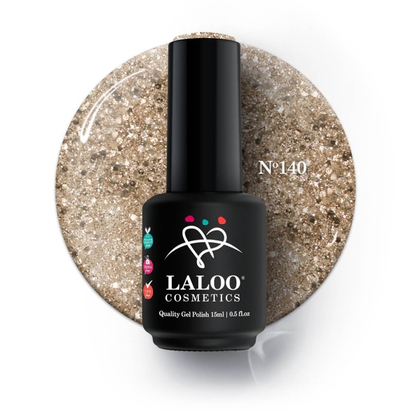 Semi-permanent gel polish 140 bronze glitter 15ml Laloo