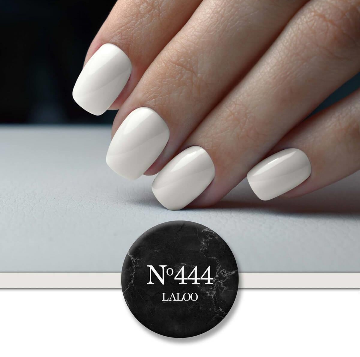 Ημιμόνιμο βερνίκι 444 λευκό (σπασμένο) που γκριζάρει 15ml Laloo
