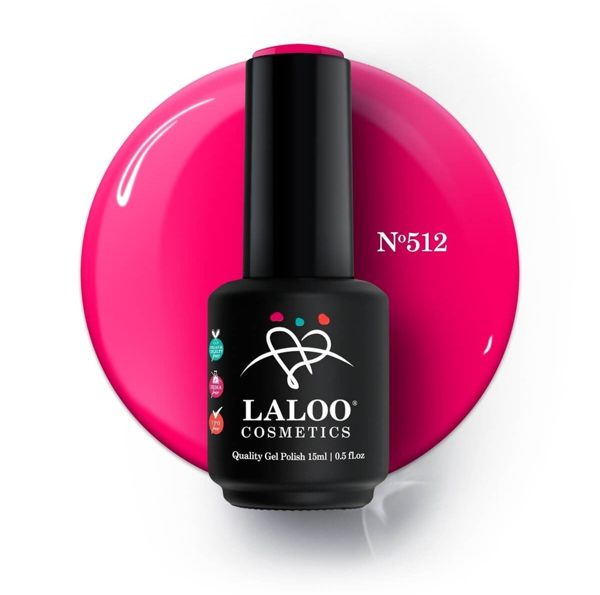 Ημιμόνιμο Βερνίκι 512 Κοραλοφούξια Νέον Laloo 15ml