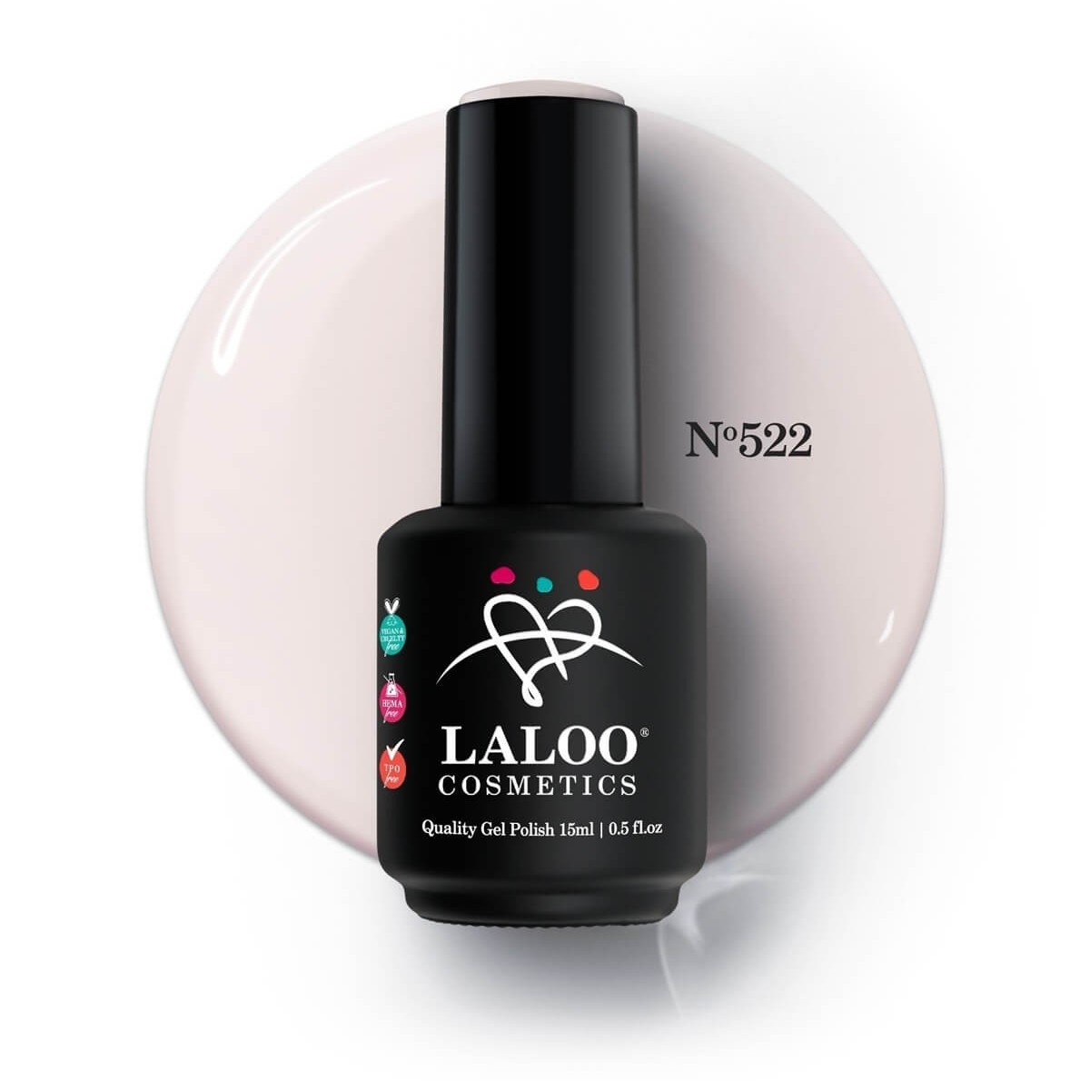 Ημιμόνιμο βερνίκι 522 French Ivory (βανίλια βάση γαλλικού) 15ml Laloo