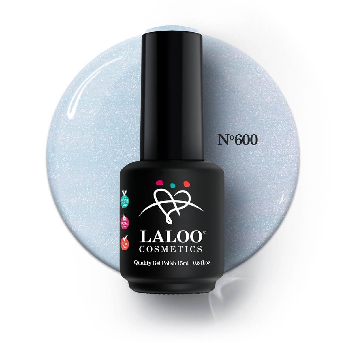 Ημιμόνιμο βερνίκι 600 Blister Pearl 15ml Laloo