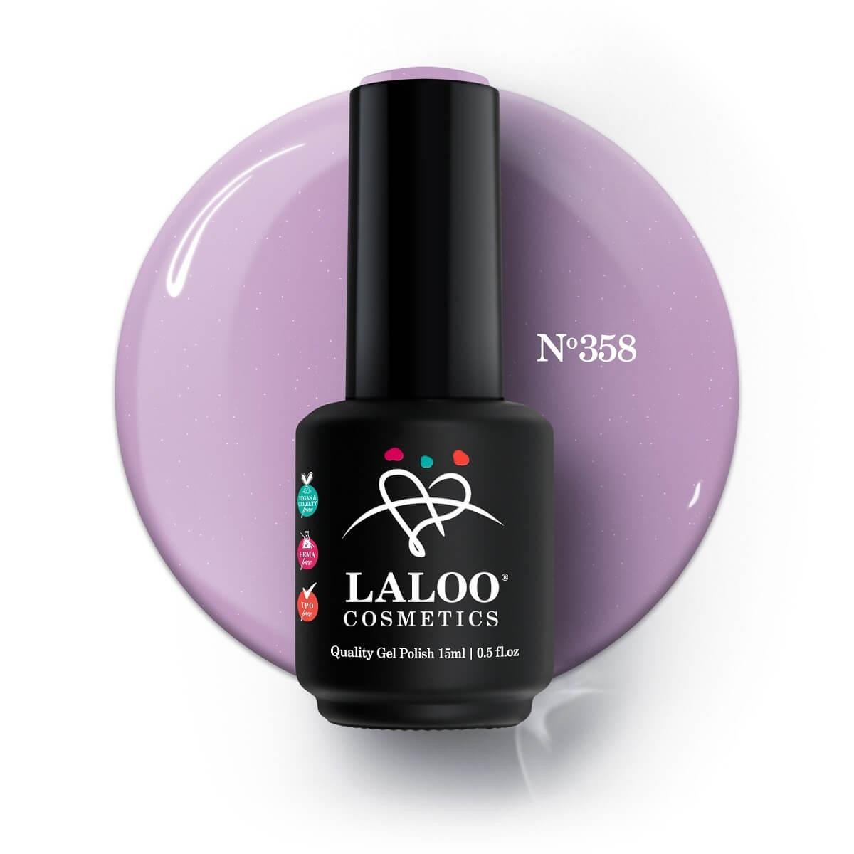 Semi-permanent Nail Polish 358 Lilac-Pink with light shimmer Laloo 15ml