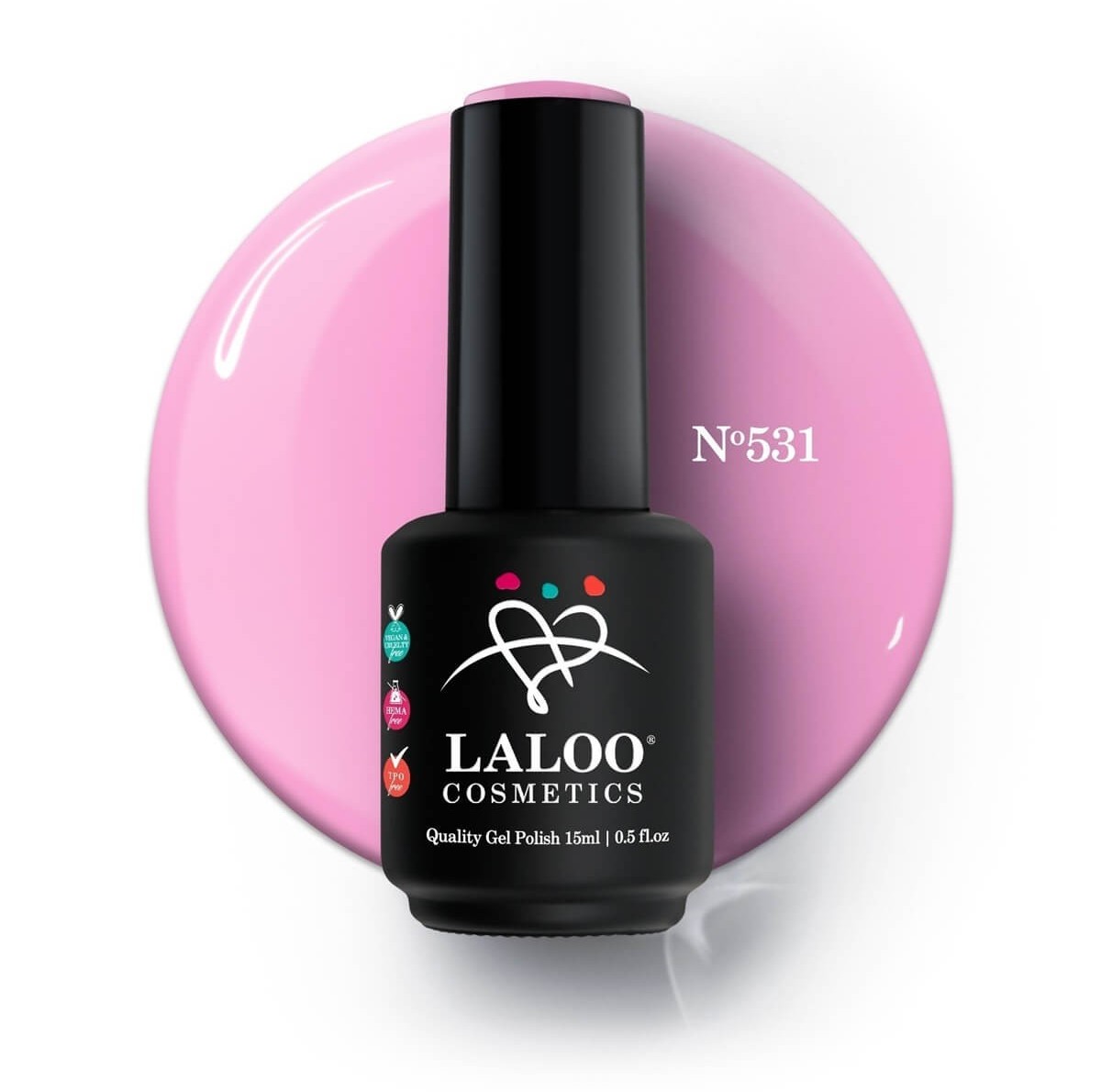 Semi-permanent Nail Polish 531 Pink Wave Laloo 15ml