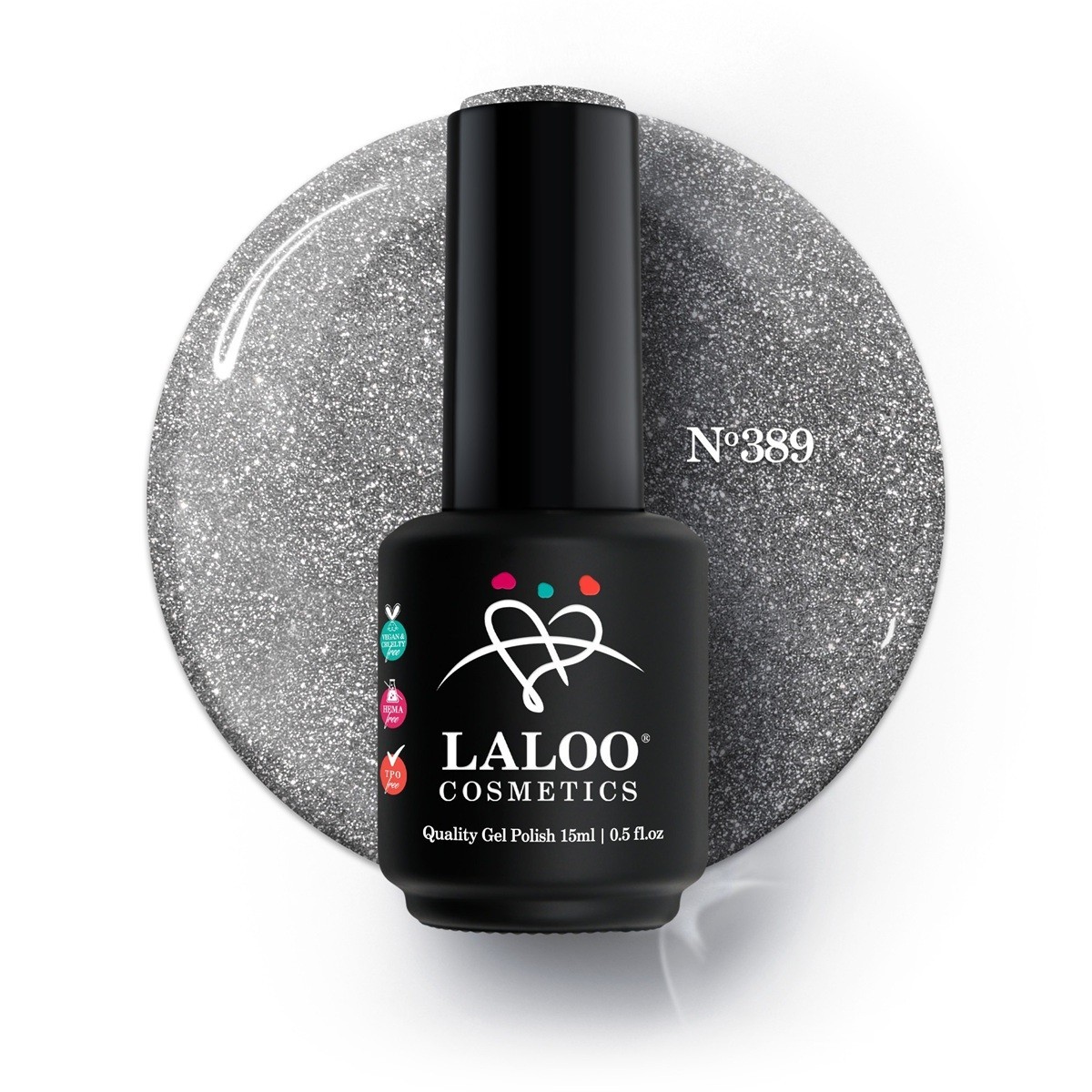 Ημιμόνιμο Βερνίκι 389 Ασημί μεταλλικό Laloo 15ml