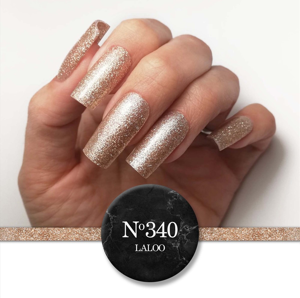 Ημιμόνιμο Βερνίκι 340 Bronze χρυσό με ψιλό glitter Laloo 15ml
