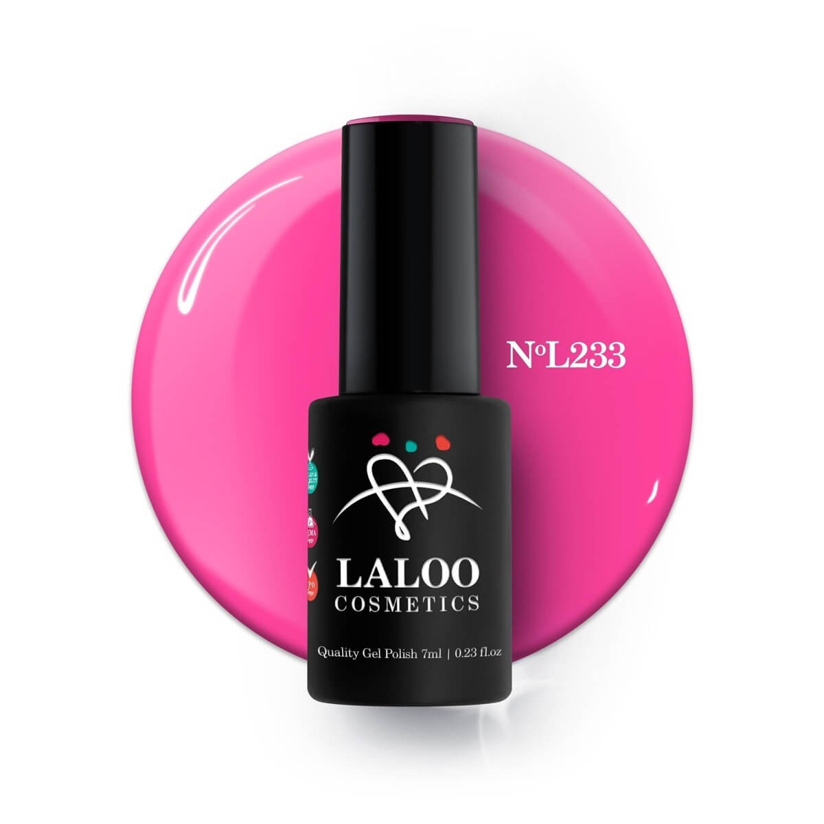 Semi-permanent Nail Polish 233 Fuchsia very light neon Laloo 7ml