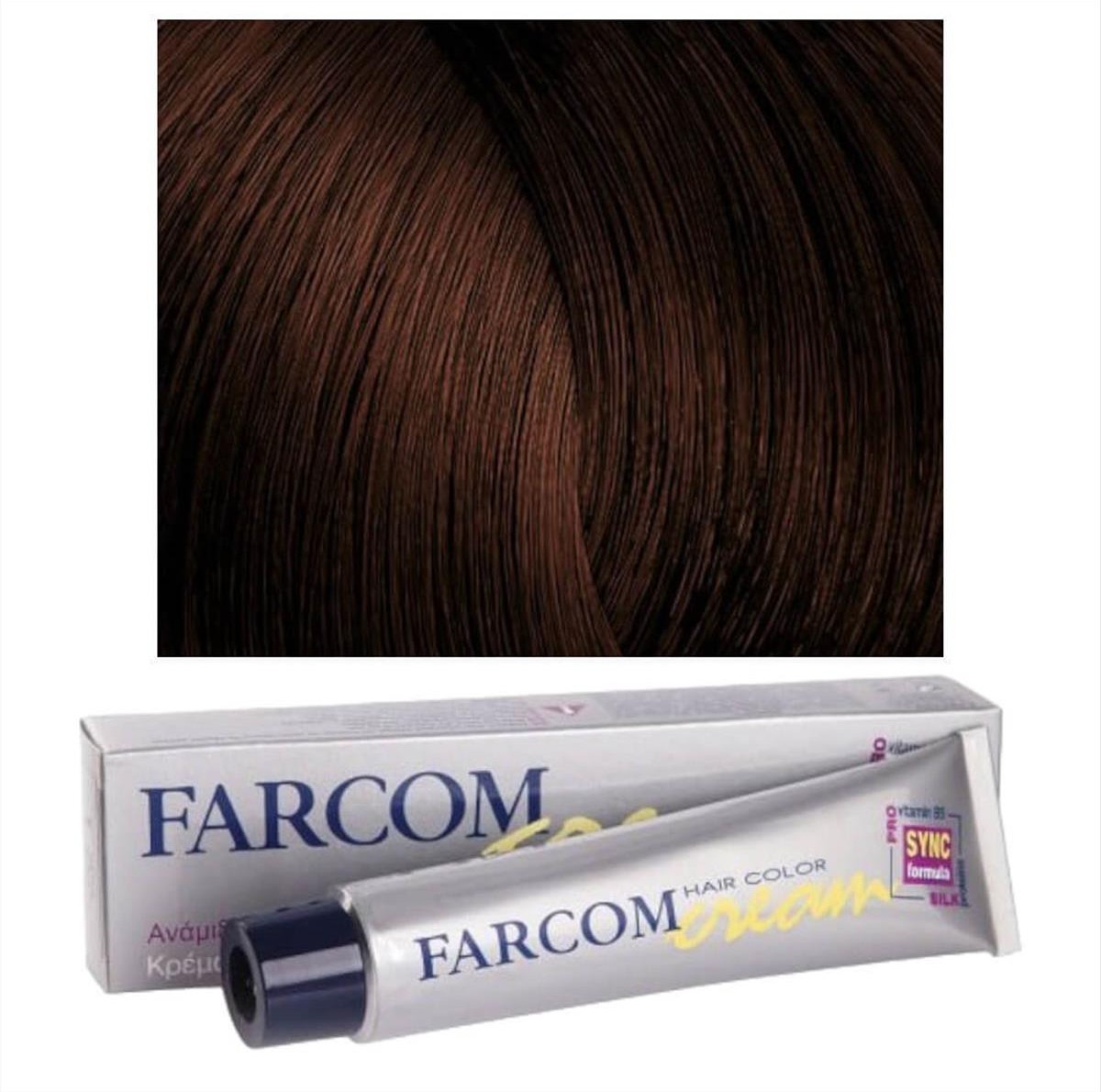 Βαφή μαλλιών 63 ξανθό σκούρο χάλκινο 60ml Farcom