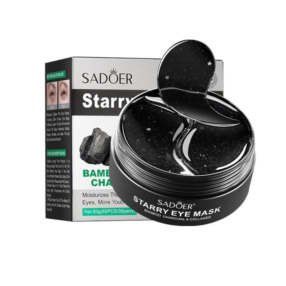 Hydrating Smooth  Starry Eye Mask Bamboo Charcoal Sadoer 60pcs