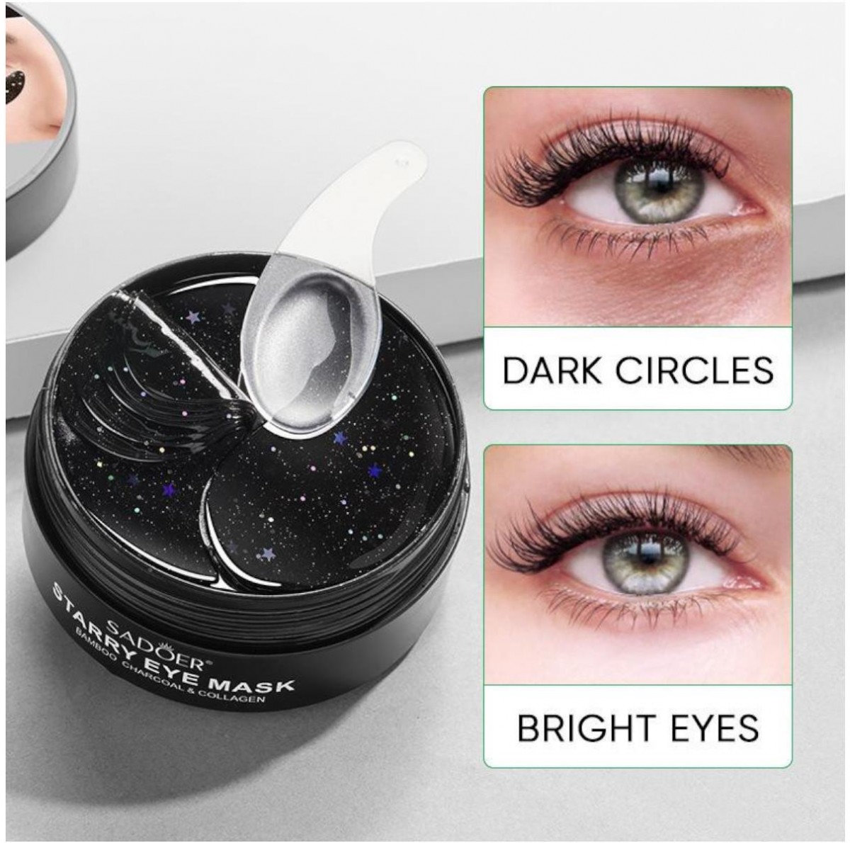 Hydrating Smooth  Starry Eye Mask Bamboo Charcoal Sadoer 60pcs