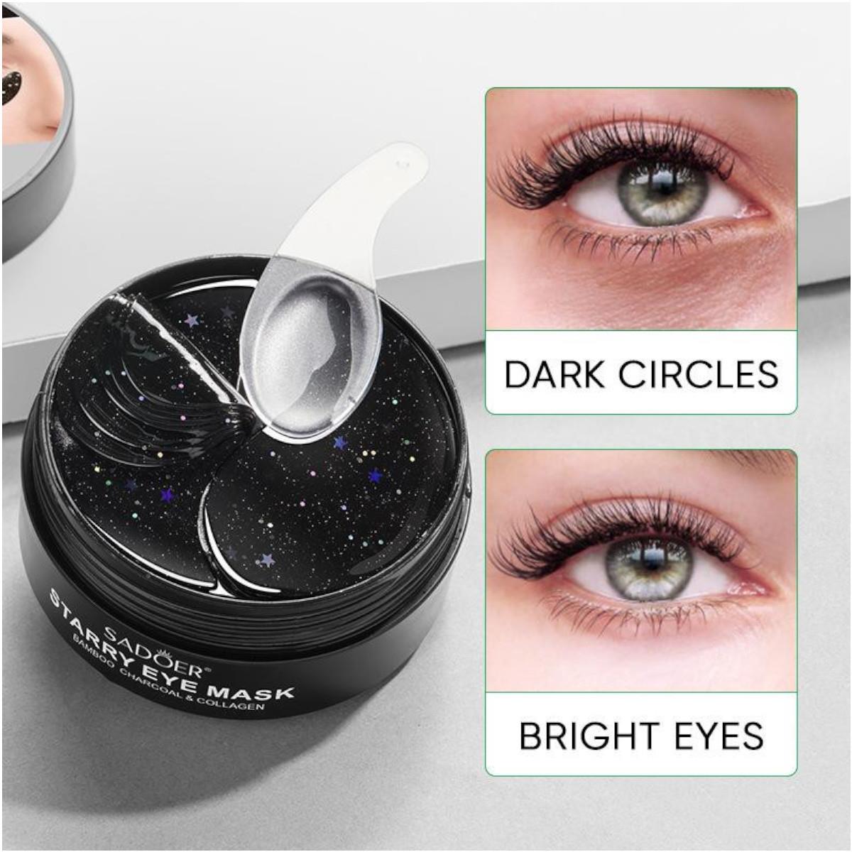 Hydrating Smooth  Starry Eye Mask Bamboo Charcoal Sadoer 60pcs