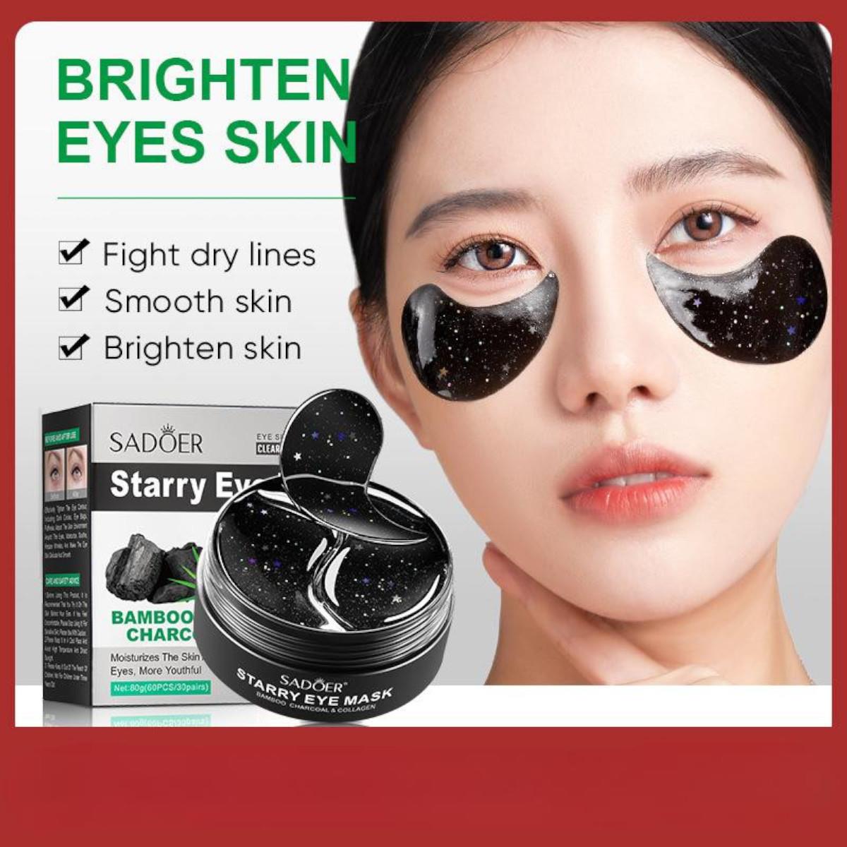 Hydrating Smooth  Starry Eye Mask Bamboo Charcoal Sadoer 60pcs