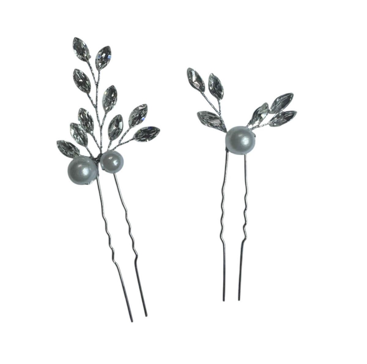 Hairpins with Pearls & Rhinestones – Elegant Touch 2 pcs