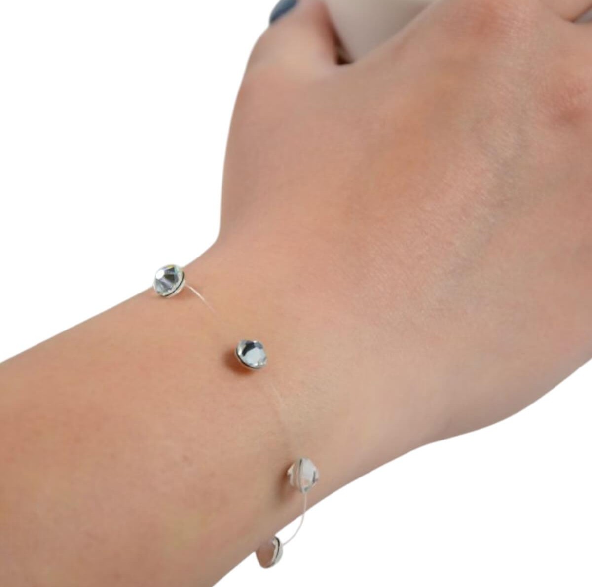 Bracelet with silver crystals