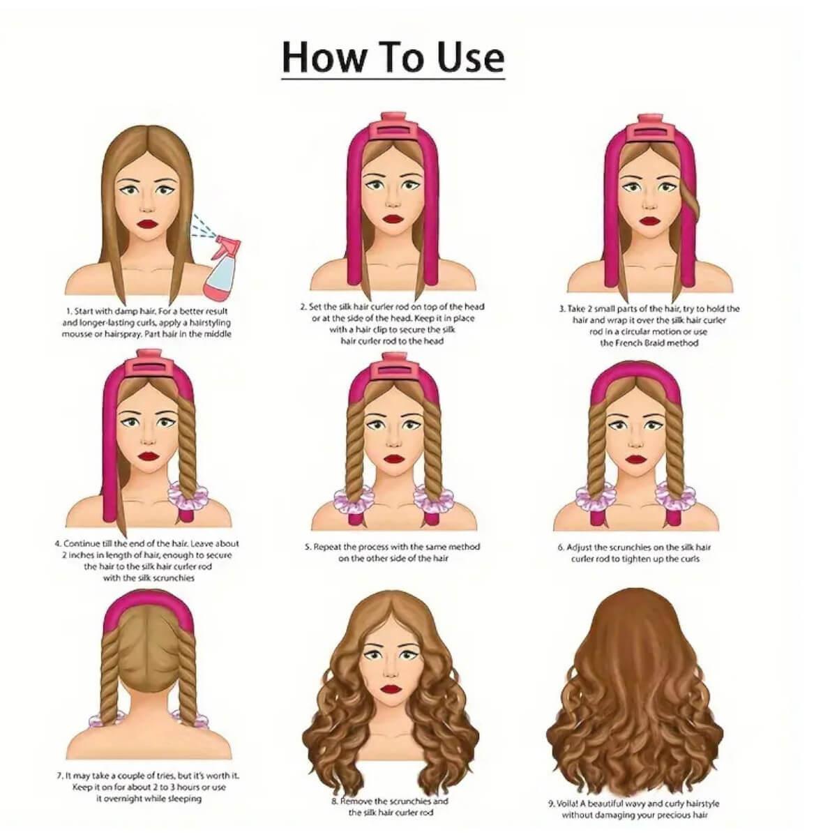 Hair Rollers for heatless curls Set