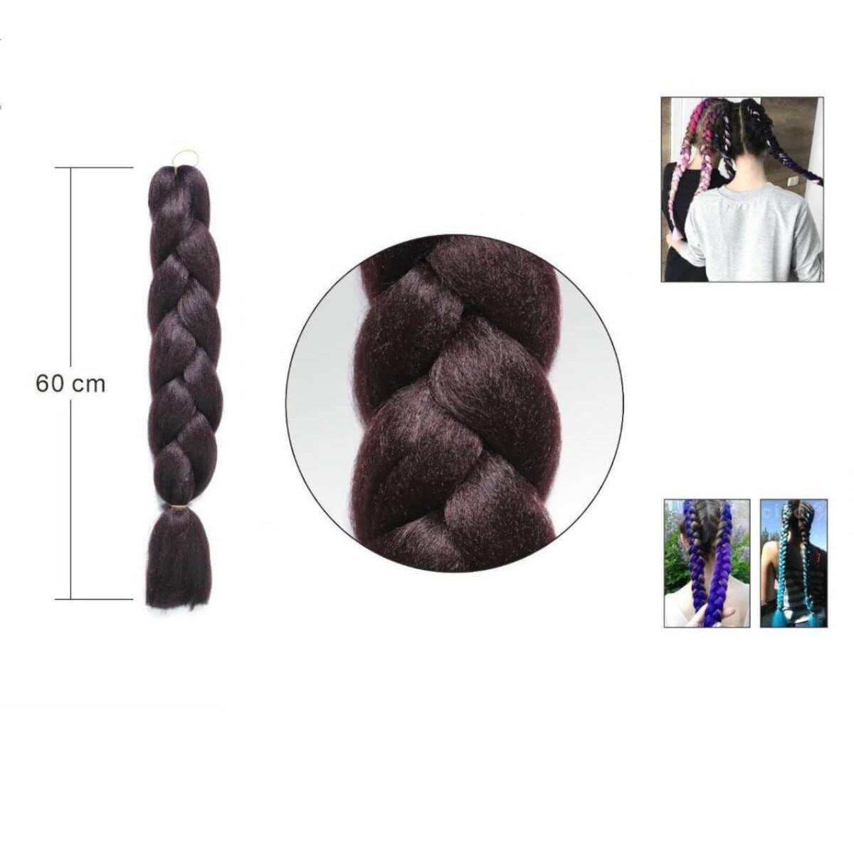 Μαλλιά για Ράστα Jumbo Braid 99J 60cm