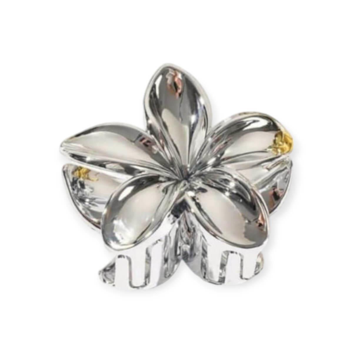 Large Flower Clip Silver