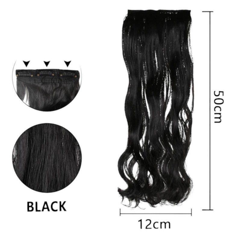 Συνθετική τρέσα μαλλιών HT1B Black