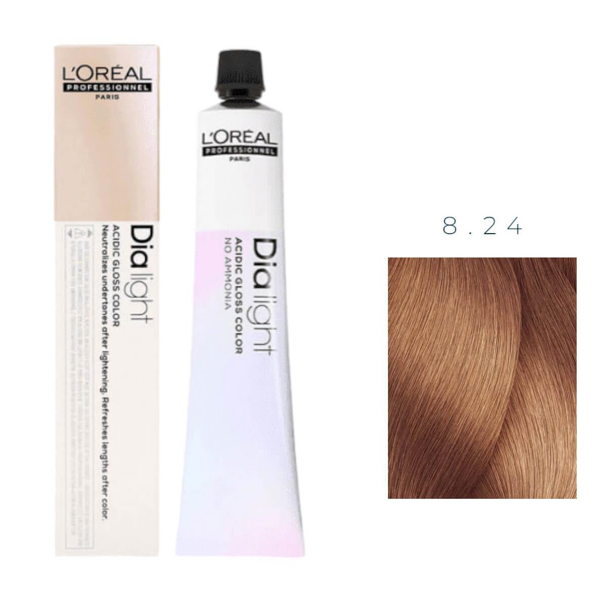 Βαφή μαλλιών L'Oreal DIALight 8.24 Ξανθό Ιριζέ Χάλκινο 50ml