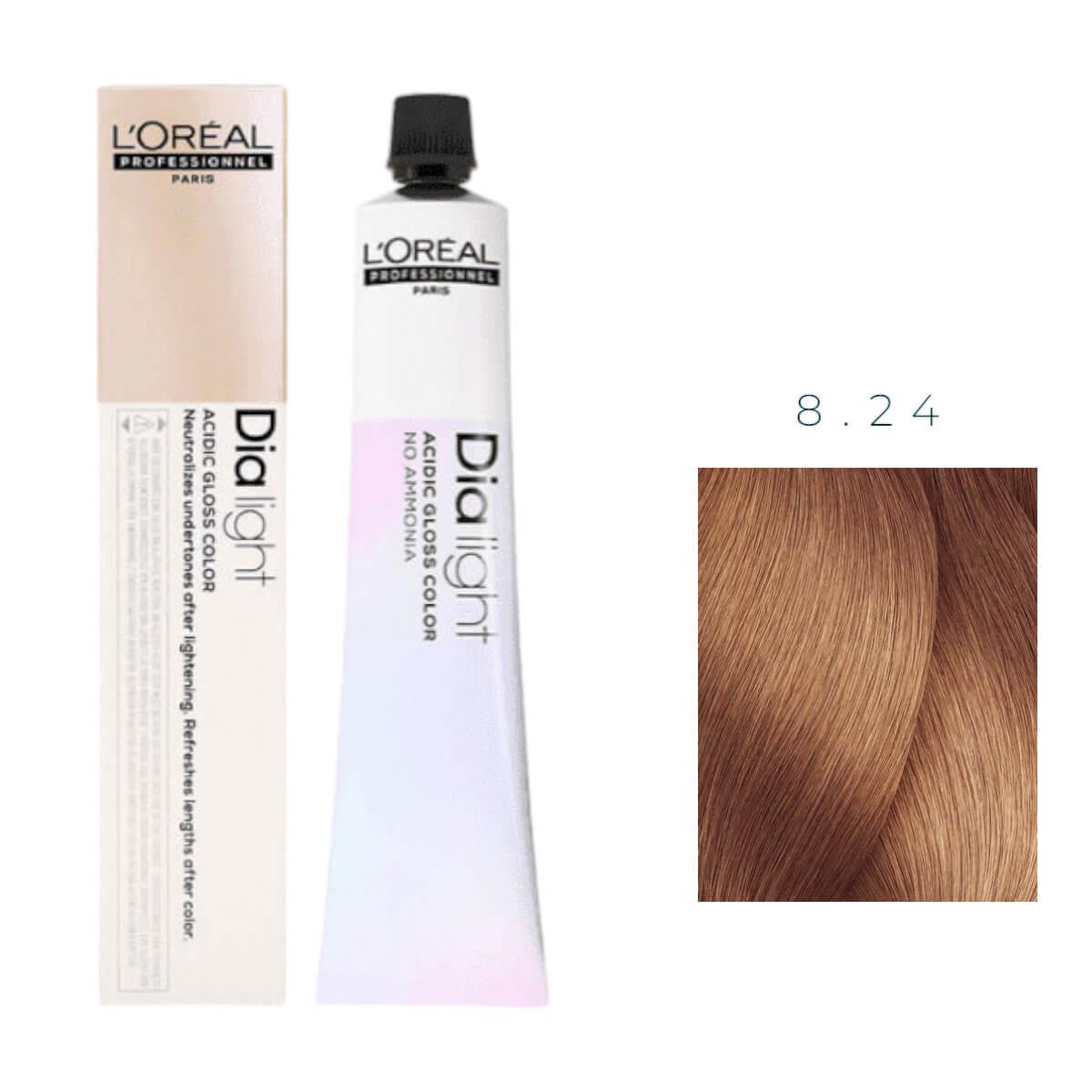 Βαφή μαλλιών L'Oreal DIALight 8.24 Ξανθό Ιριζέ Χάλκινο 50ml