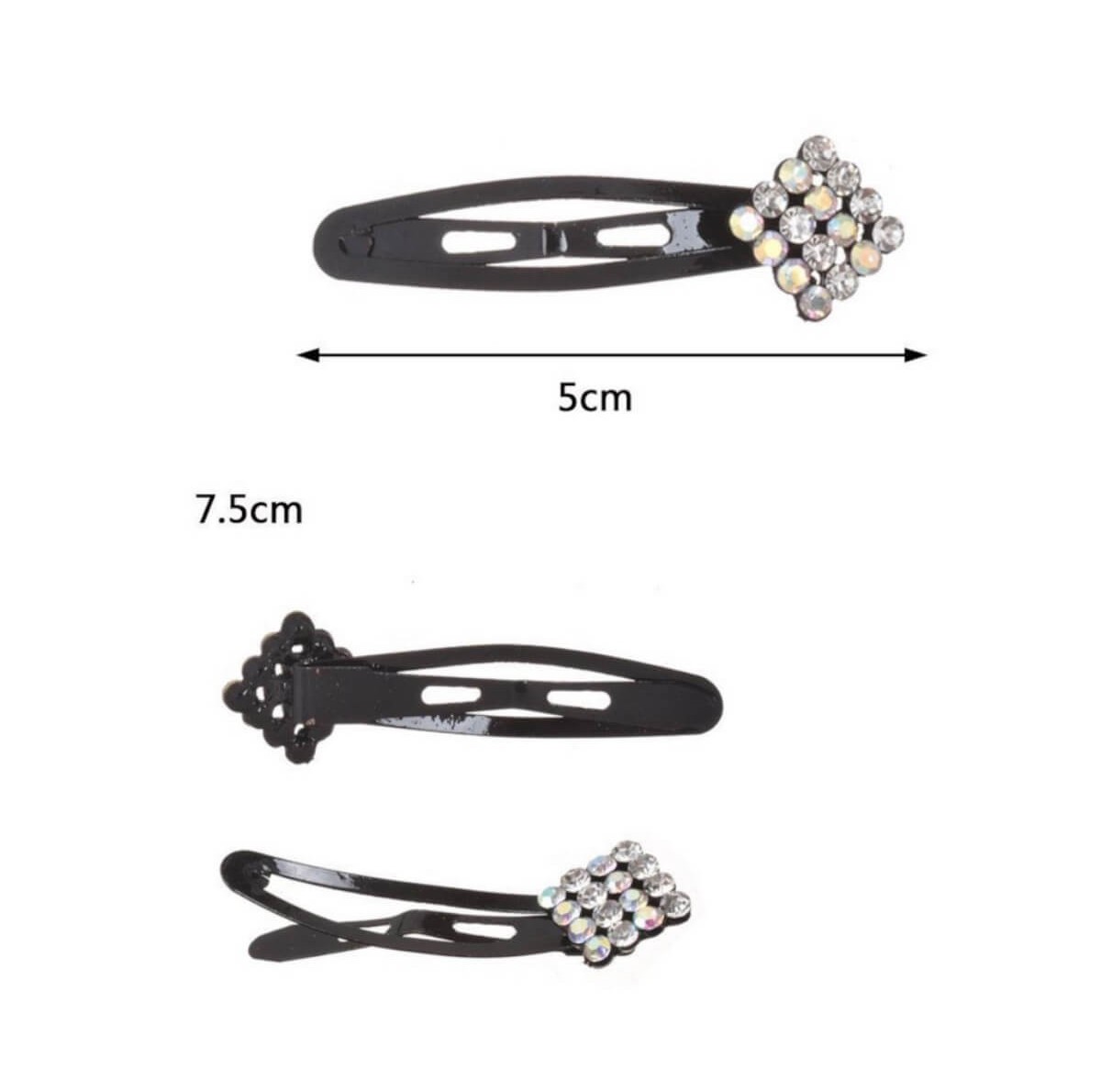 Σετ Clip μαλλιών με Στράς 2pcs