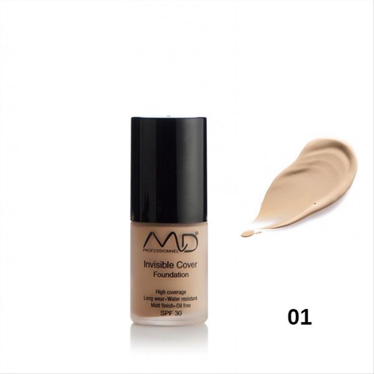 MD Professionnel Invisible Cover Foundation SPF30 01 Porcrlain 15ml