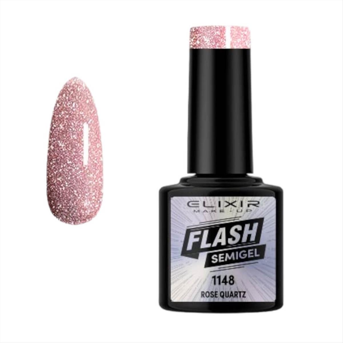 Ημιμόνιμο Βερνίκι Elixir Semi Gel Flash 1148 Rose Quartz 8ml