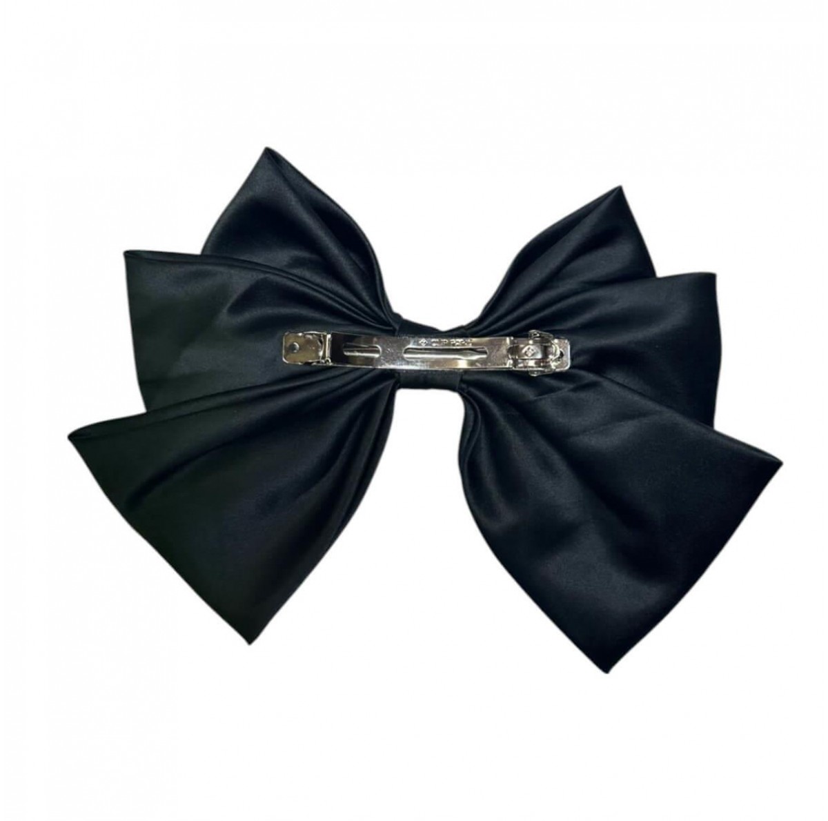 Hair barrette with large satin bow