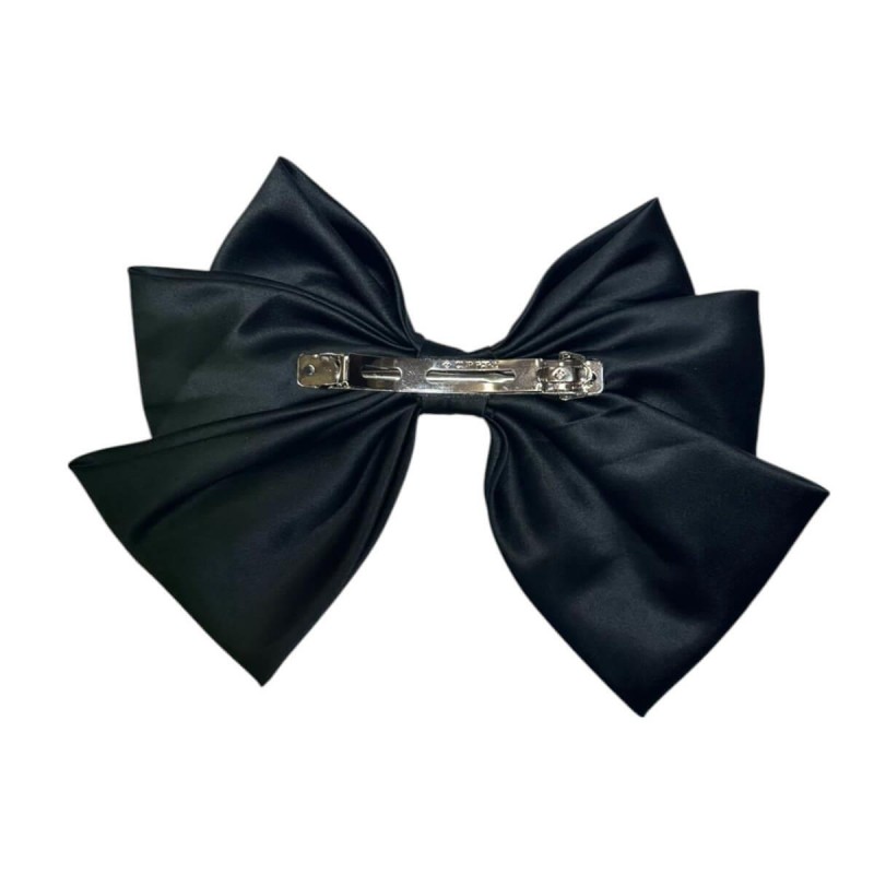 Hair barrette with large satin bow