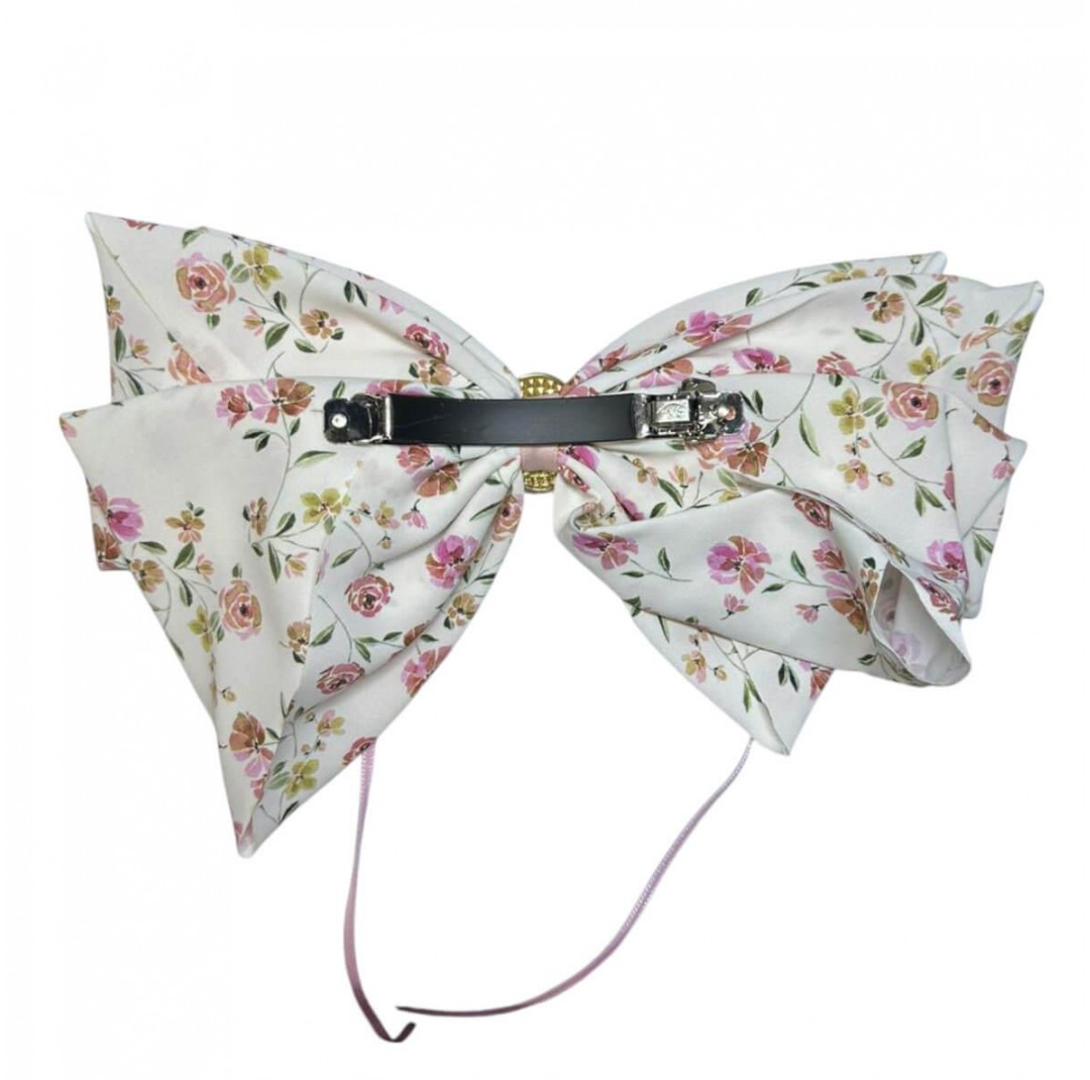 Floral hair clip with bow
