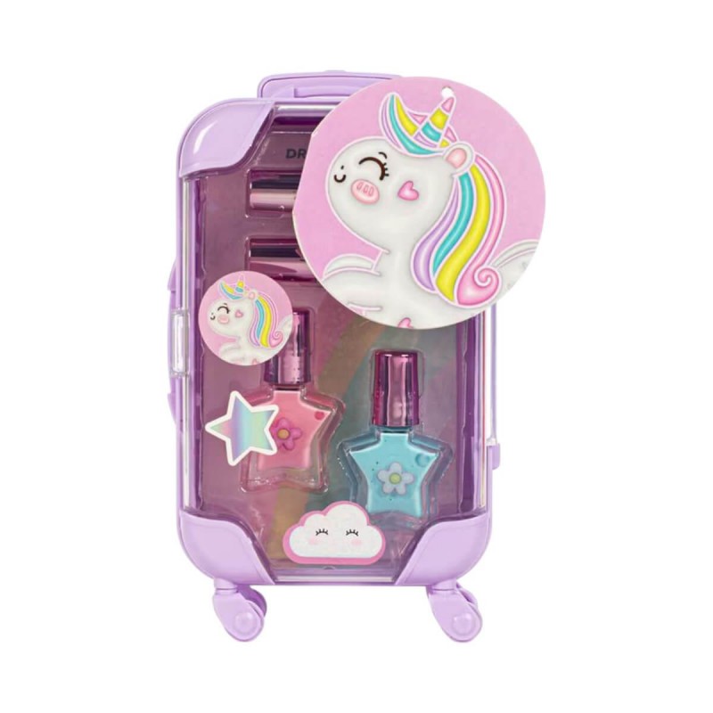 Dream Pop Unicorn Suitcase Lip and Nail Set