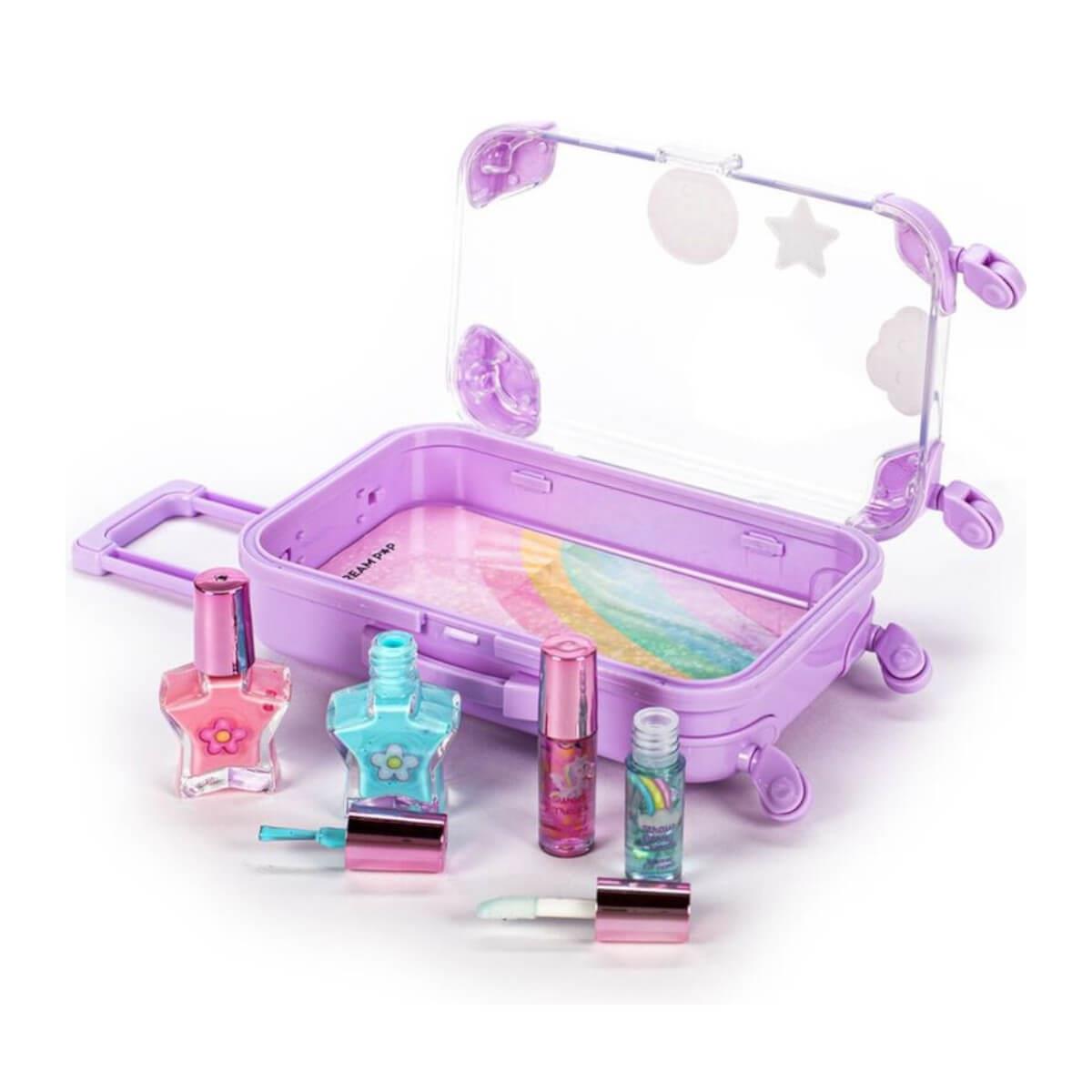 Dream Pop Unicorn Suitcase Lip and Nail Set